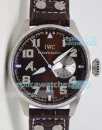 Copy IWC Big Pilot 7 Days Brown Dial Silver Bezel Watch 5002